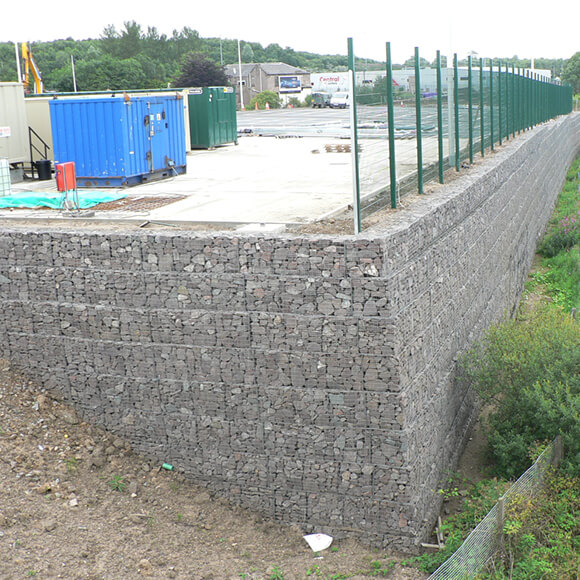 A sample of TensarTech® RockWall™ Acélkosaras gabion támfalrendszer